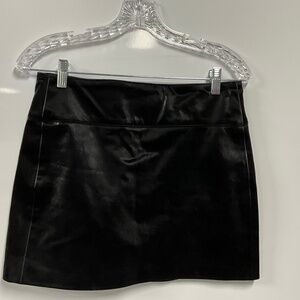 Enzo Costa Black Leather Mini Skirt